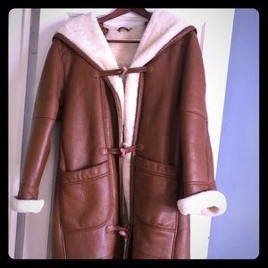 Vintage full length shearling coat